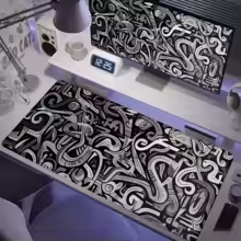 Mouse Pad, Abstract Symbol Graffiti White