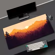 Mouse Pad, Deep Forest, Orange and Black