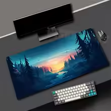 Mouse Pad, Deep Forest, Blue and Black